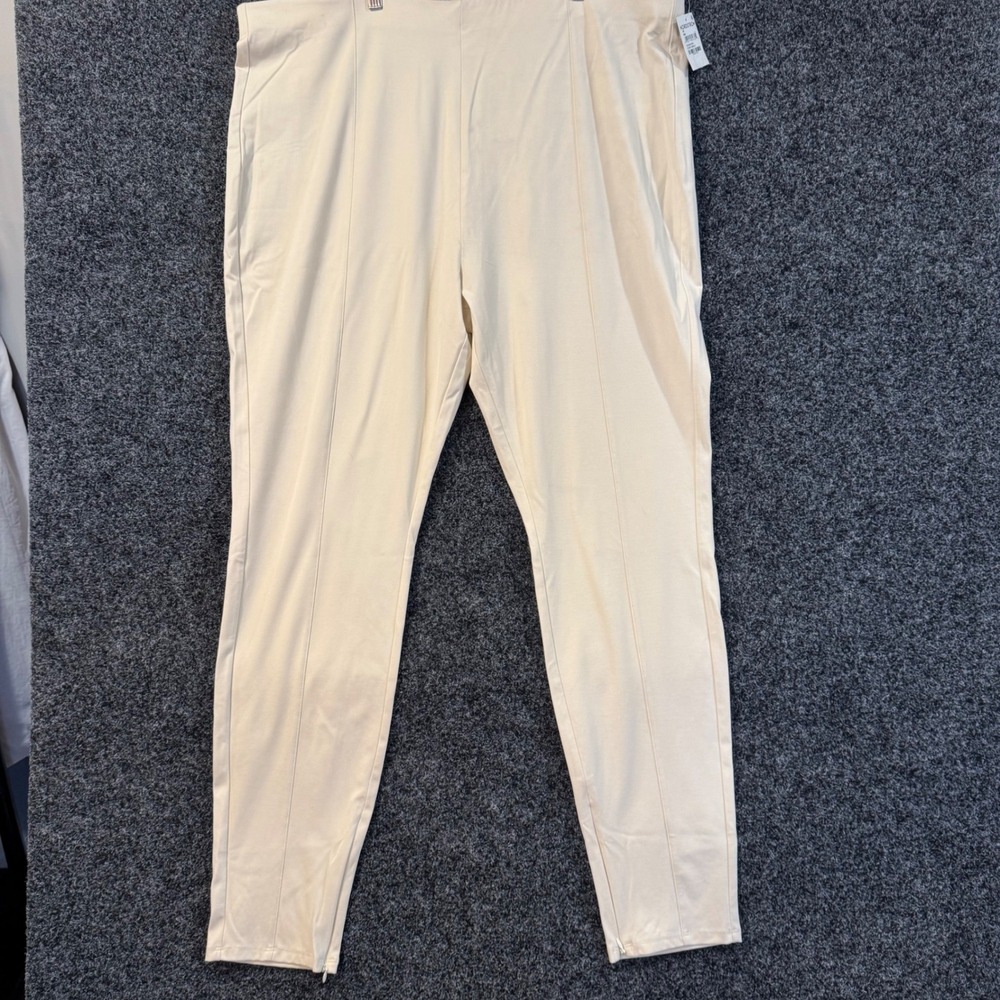 Open Edit Ivory Birch‎ Stretch Ankle Pants Women's 3X Zipper Detail